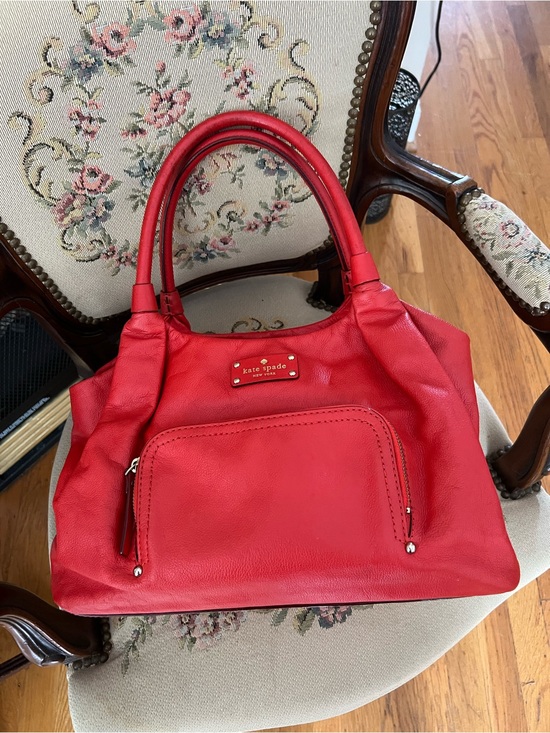 kate spade Handbags - kate spade Red Leather Hobo with Front Zip Pocket